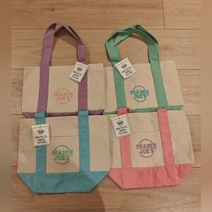 Trader Joe's Pastel Mini Tote Bags , Set Of 4